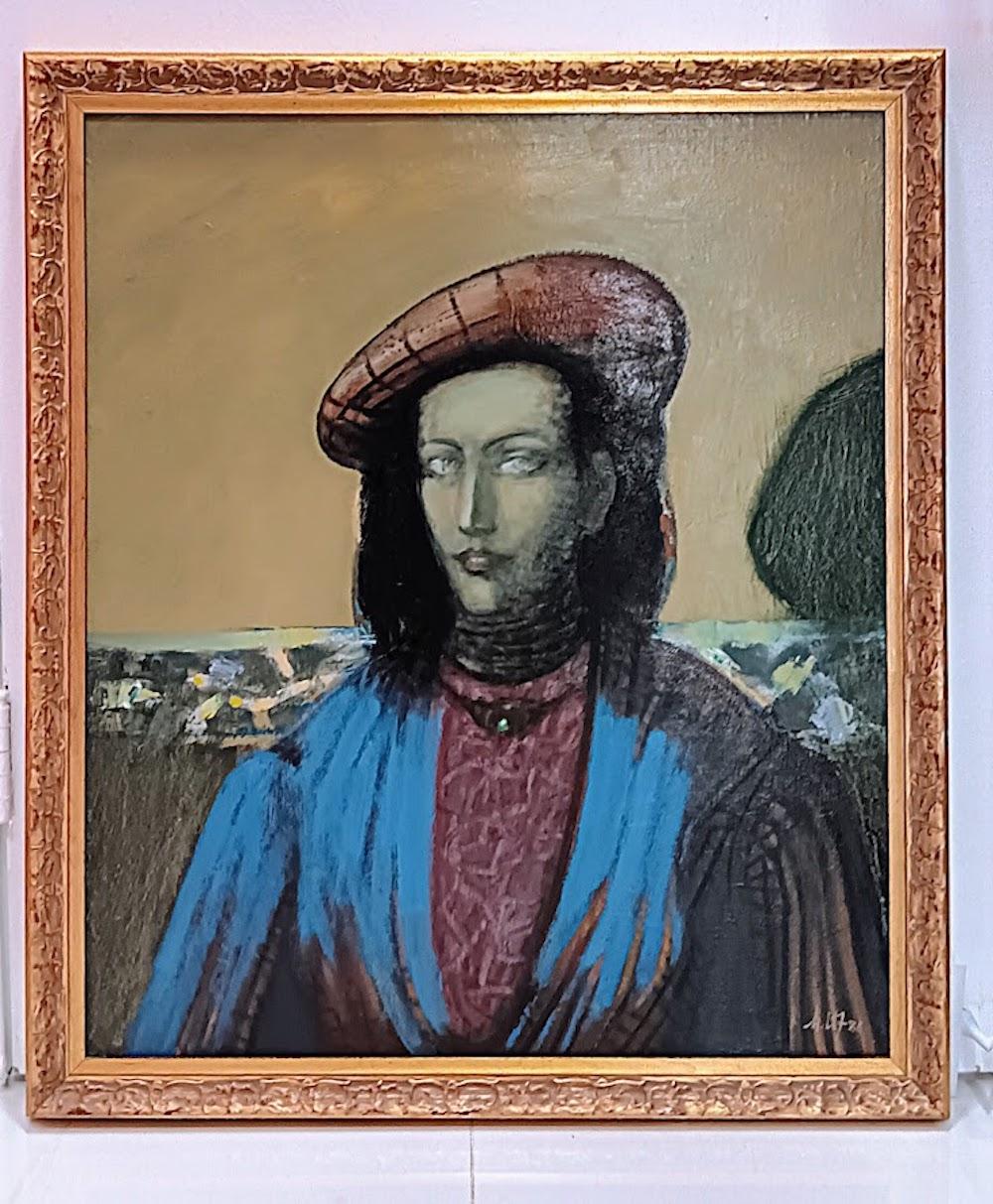 Karo Mkrchtarian Portrait Painting - Karo Mkrtchyan "Countess" Original Oil on Canvas, 1986