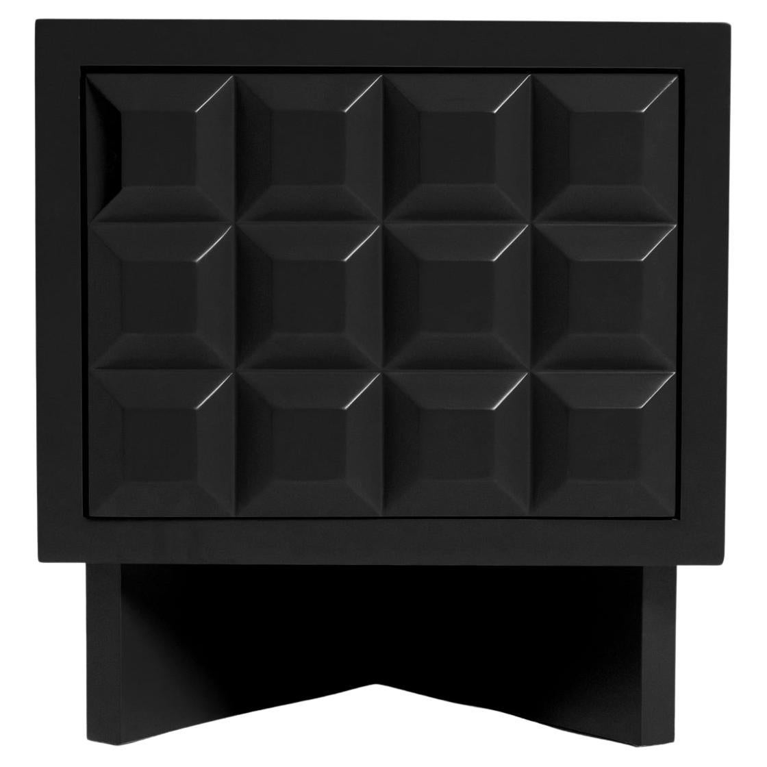 Karo Nightstand Inspired by Brutalism with Outstanding Look, Black