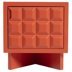 Karo Nightstand Inspired by Brutalism with Outstanding Look, Coral