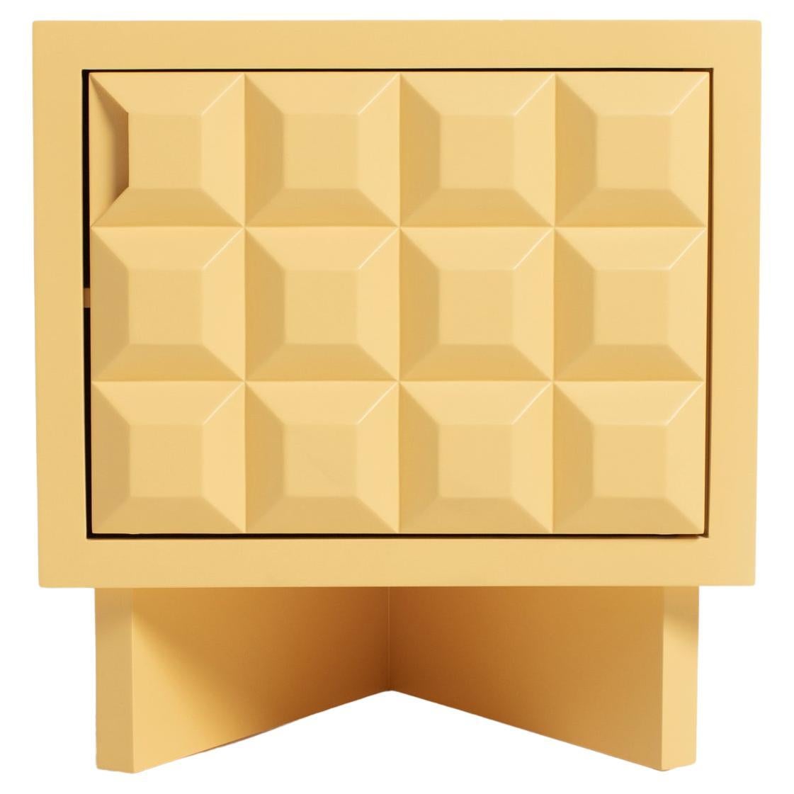 Karo Nightstand Inspired by Brutalism with Outstanding Look, Mustard