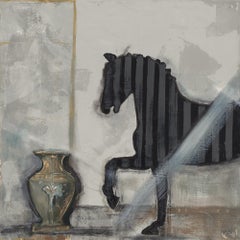 Cheval noir - Karol Jersak - Techniques mixtes - Peinture animalière