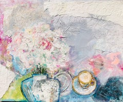 Opal Tee  Abstraktes Gemälde in Mischtechnik – Karol Jersak