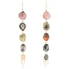 Karolin Agate Geode Stud Earrings White Diamonds Pavé Hook