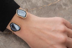 Karolin Bracelet Agate Geode White Diamond Rose Gold Bangle