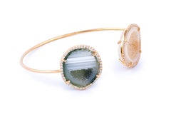 Karolin Bracelet Agate Geode White Diamond Rose Gold Bangle