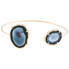 Karolin Rose Gold White Diamond Agate Geode Bangle Karolin Rose Gold White Diamond Agate Geode Bangle