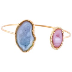 Karolin Rose Gold White Diamond Agate Geode Bangle Karolin Rose Gold White Diamond Agate Geode Bangle