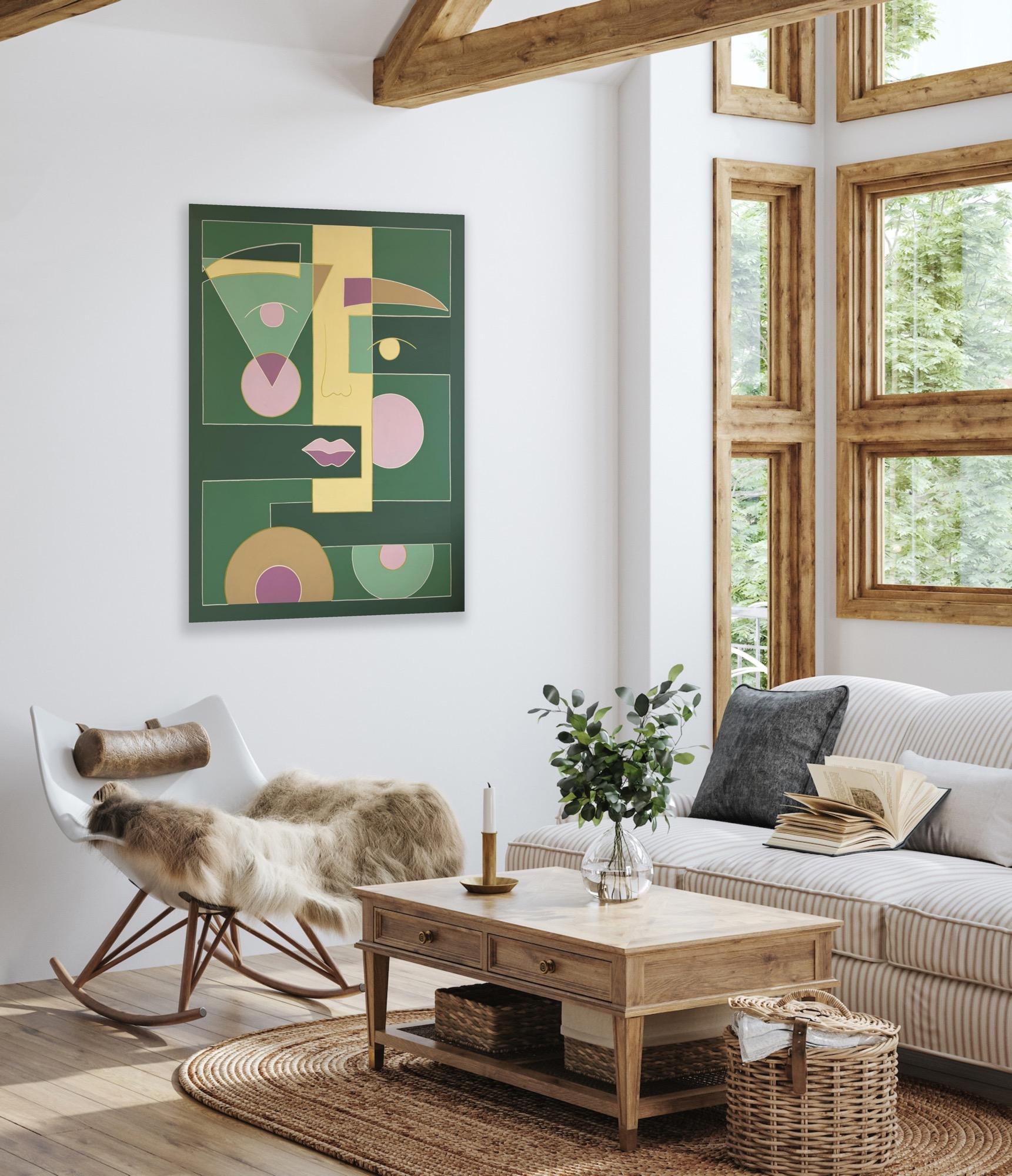 Greene & Greene Geometric Lady - Painting di Karolina Karlsson