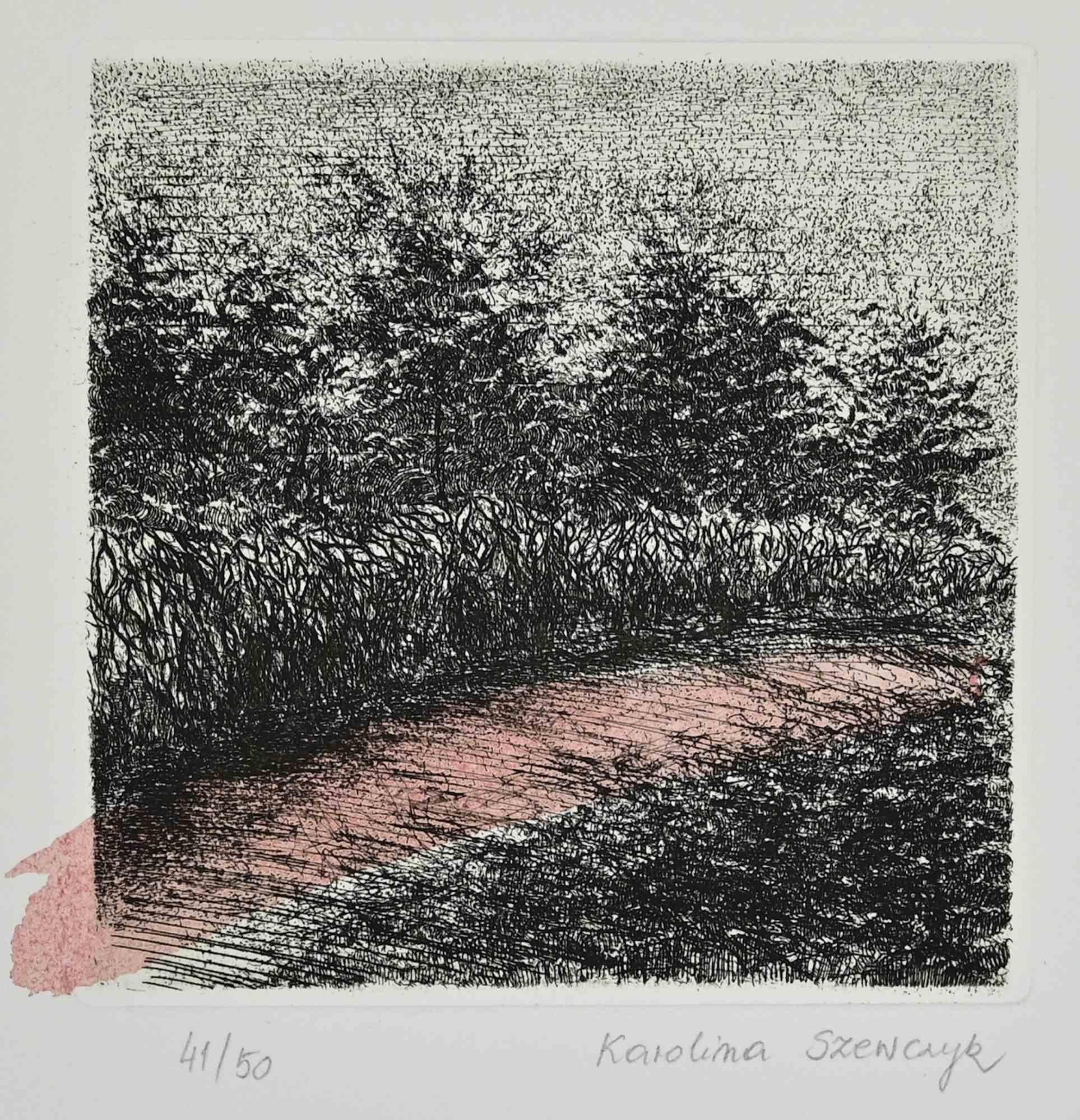 The Trail ist ein Kunstwerk von Karolina Szewczyk aus den 2020er Jahren.

Radierung, Aquatinta.

Handsigniert.

Nummeriert. Ausgabe 41/50.