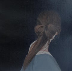 ''Back Portrait XVIII'" Contemporary Portrait Painting of Girl with Ponytail 