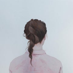 ''Back Portrait XX'" Contemporary Portrait Painting of a Girl with Pink Shirt