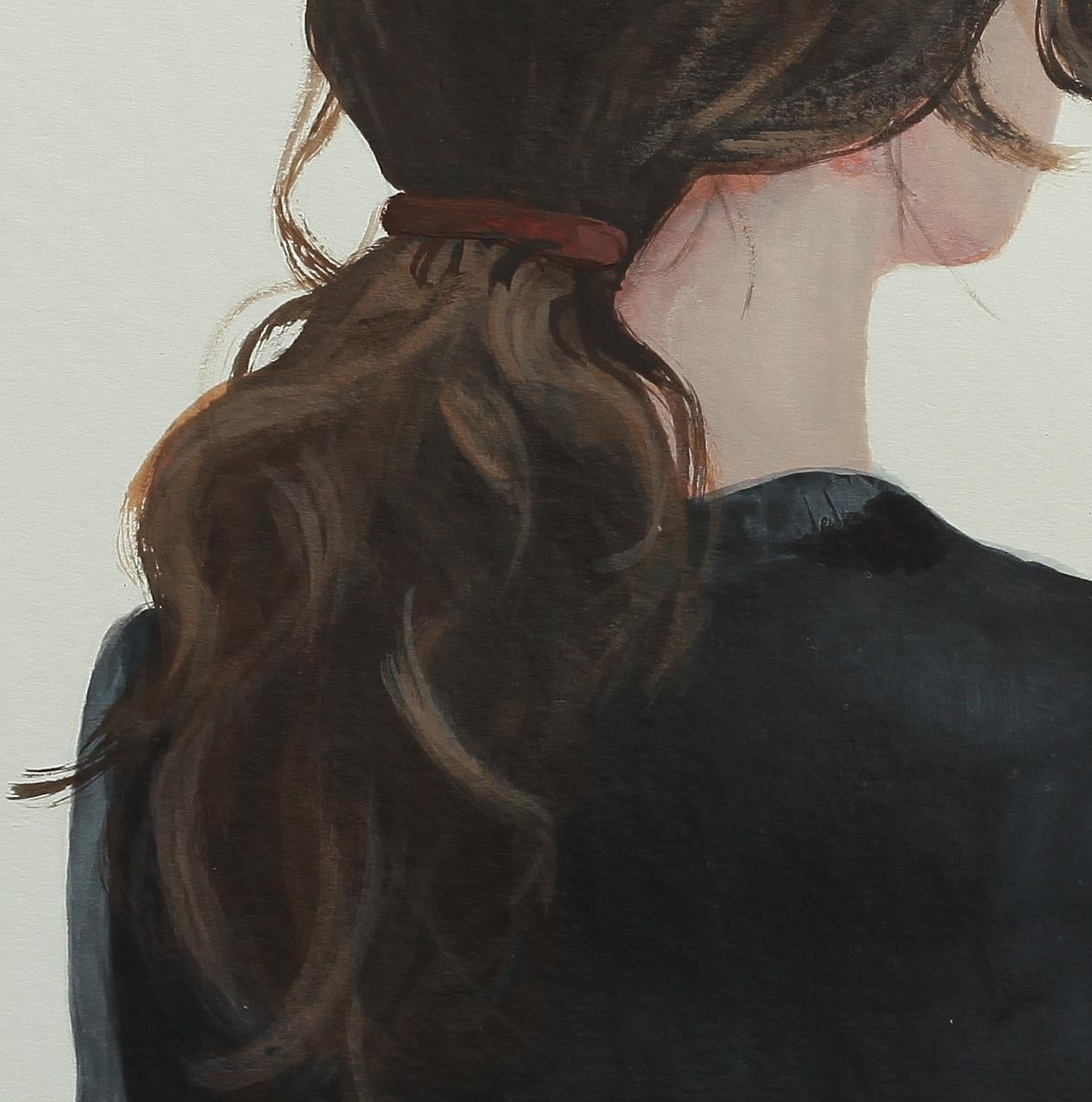 girl looking back painting