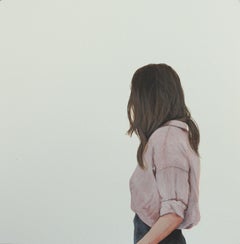 "Pink Blouse" Contemporary Portrait of a Girl  in Pink Blouse on Paper