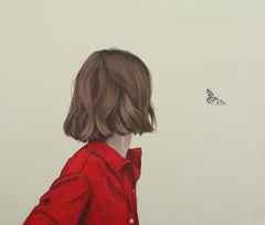 ''What a Beautiful Thought " Portrait Painting of a Girl with Butterfly