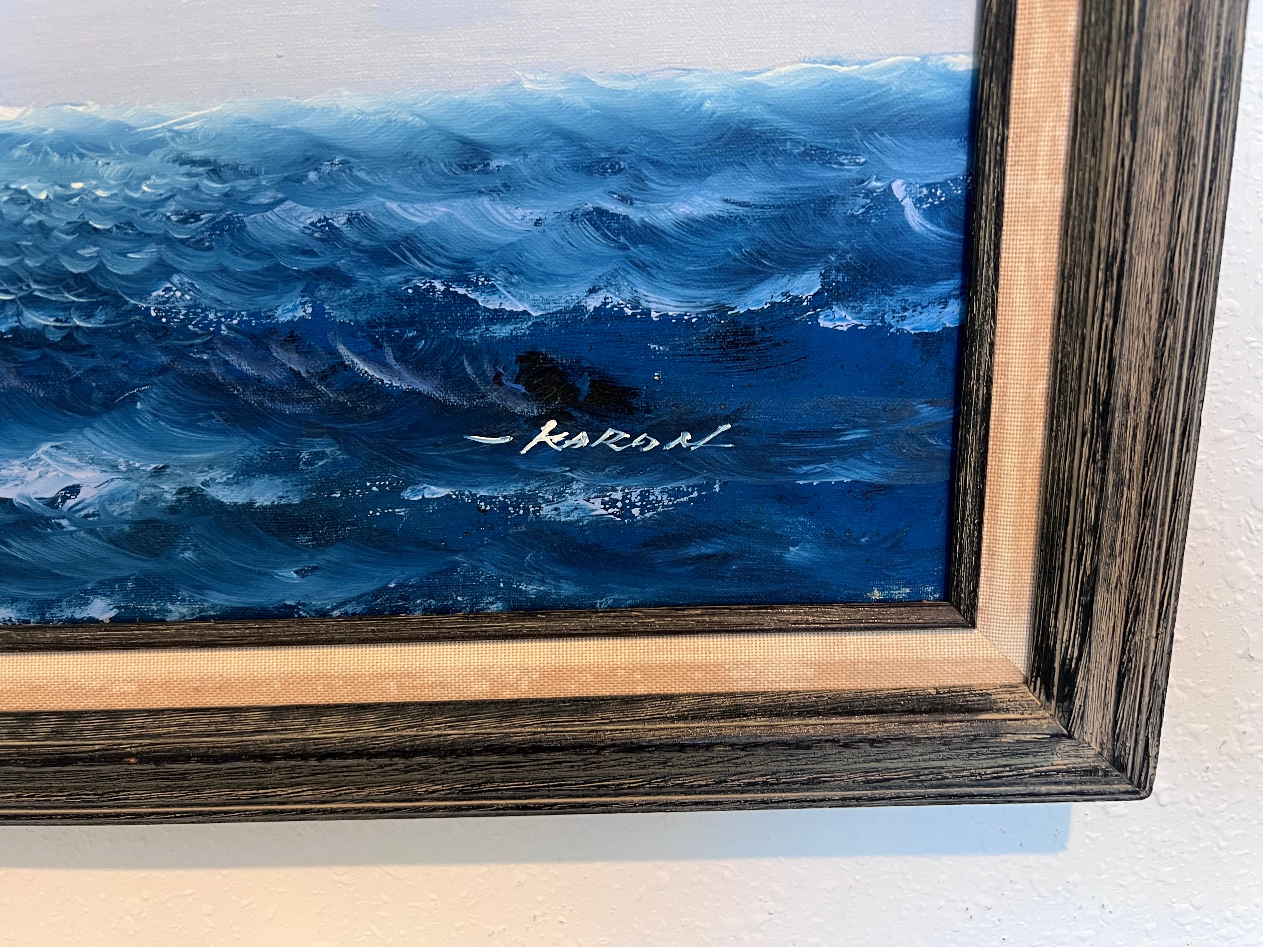 Seascape Original Oil Painting Tall Ship by Karon  Nautical Maritime Wall Art For Sale 6