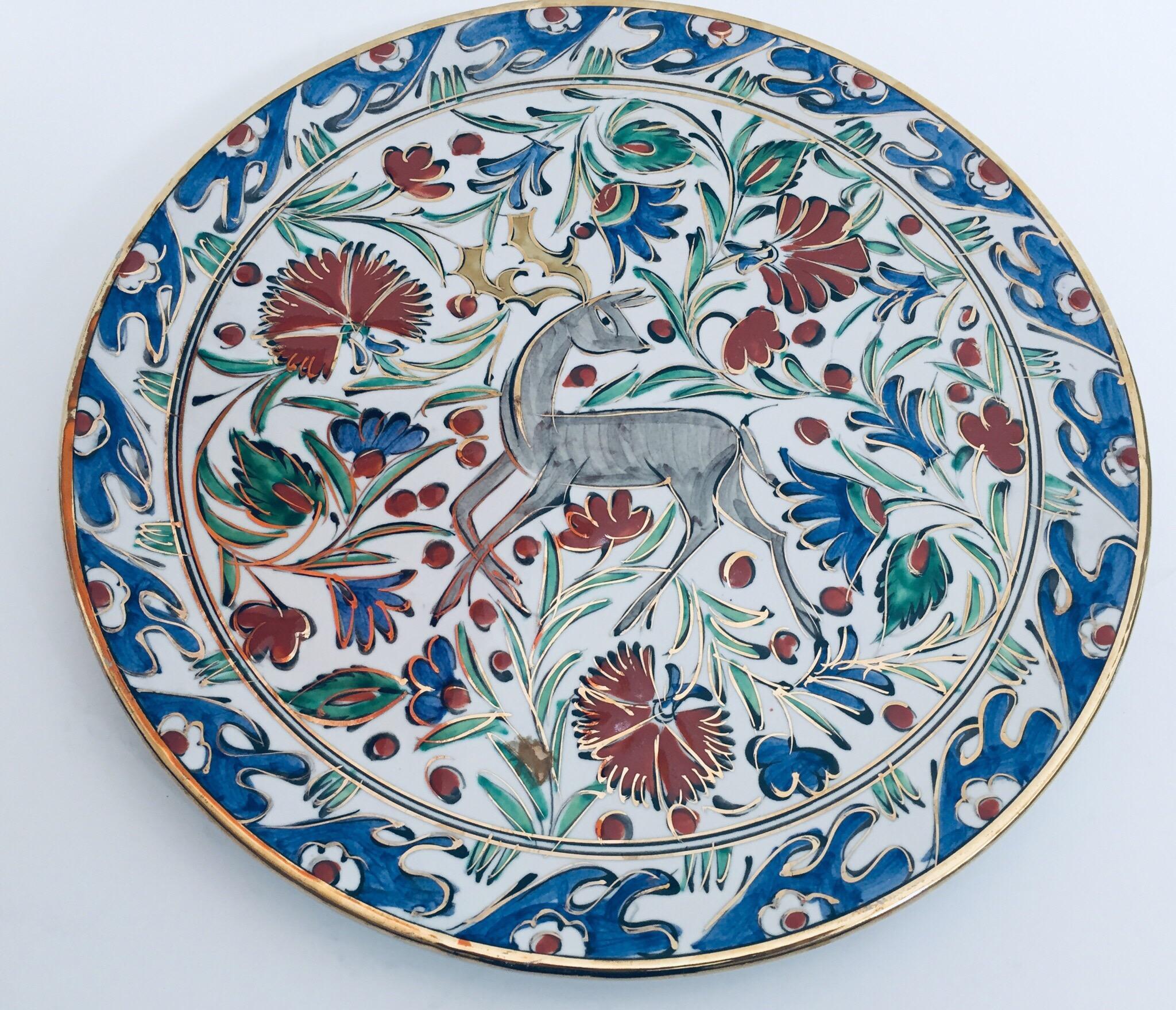 Ceramic Decorative Plate Tulip Design Wall Plate 7” Turkish Decorative Plate Ottoman  Design Hand Painted