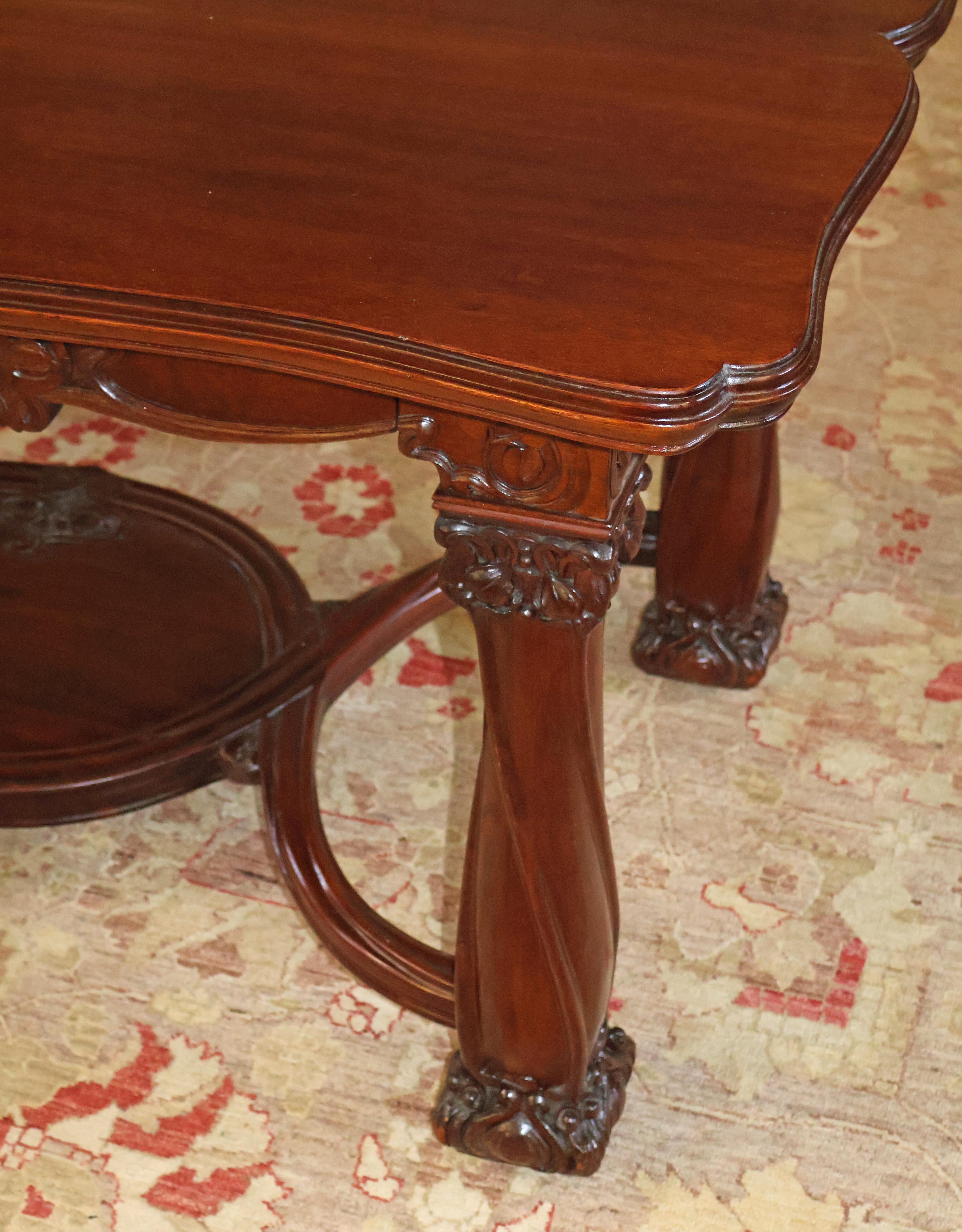 Karpen Brothers Mahogany Art Nouveau Desk Writing Table Library Table Circa 1905 For Sale 5