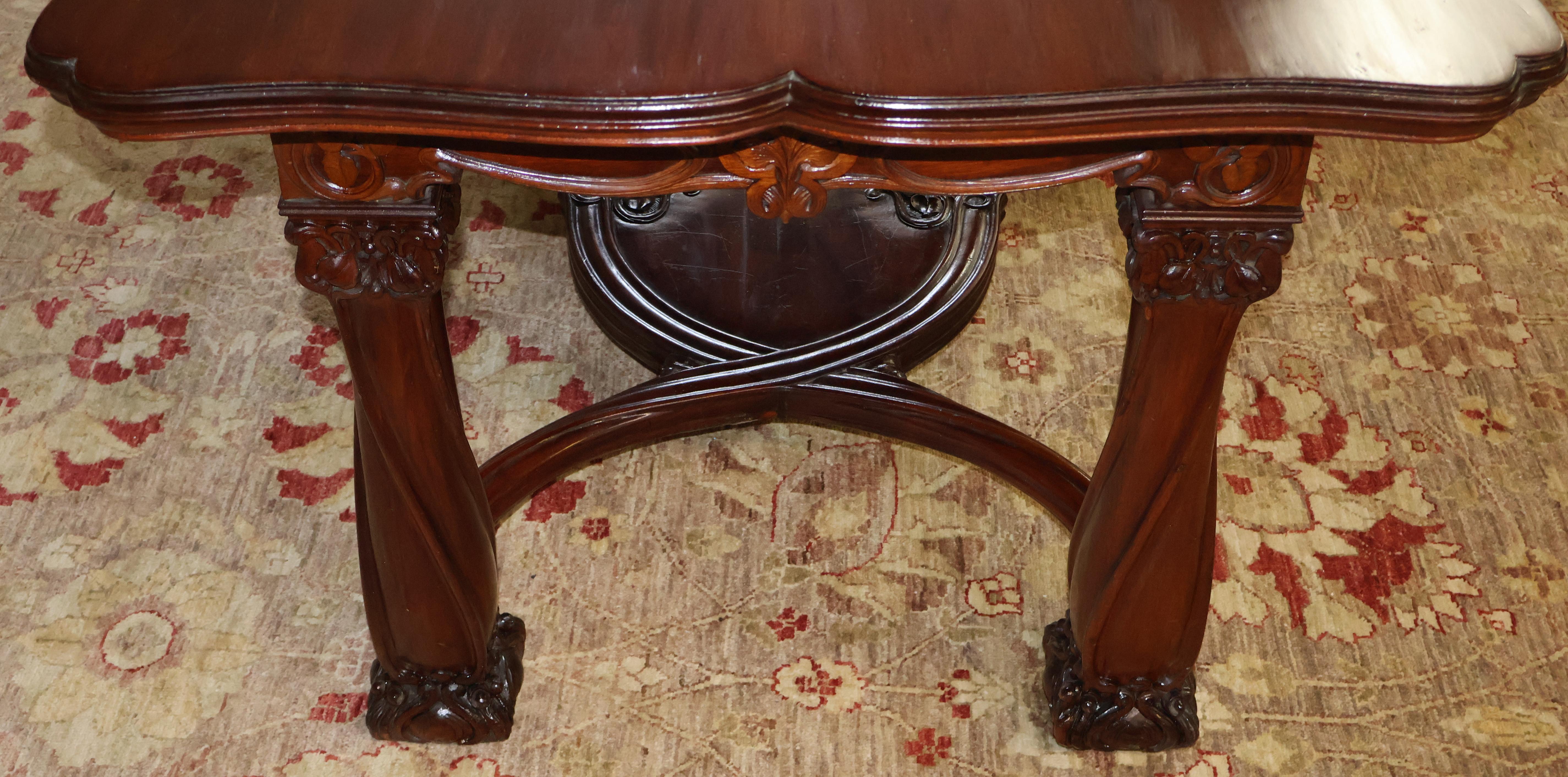 Karpen Brothers Mahogany Art Nouveau Desk Writing Table Library Table Circa 1905 For Sale 6