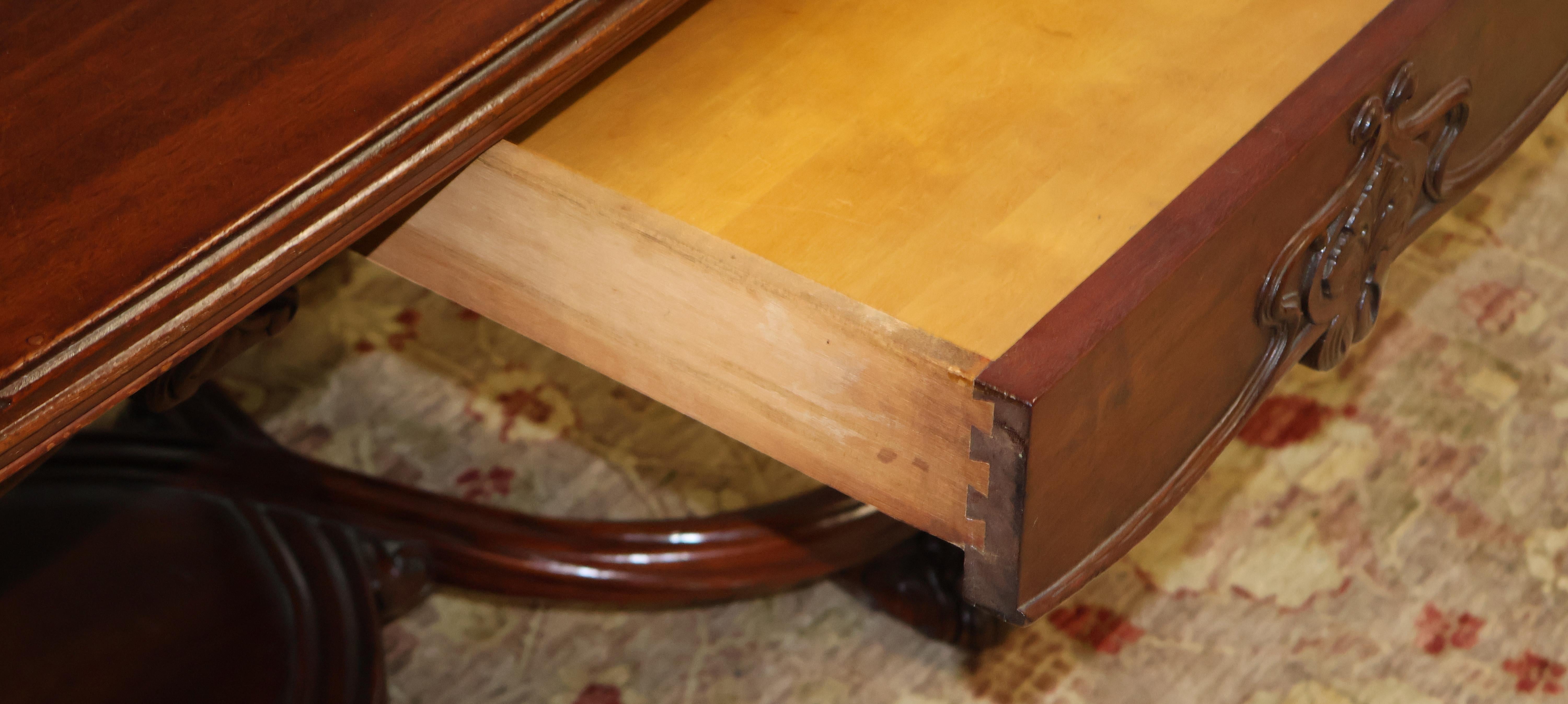 Karpen Brothers Mahogany Art Nouveau Desk Writing Table Library Table Circa 1905 For Sale 8