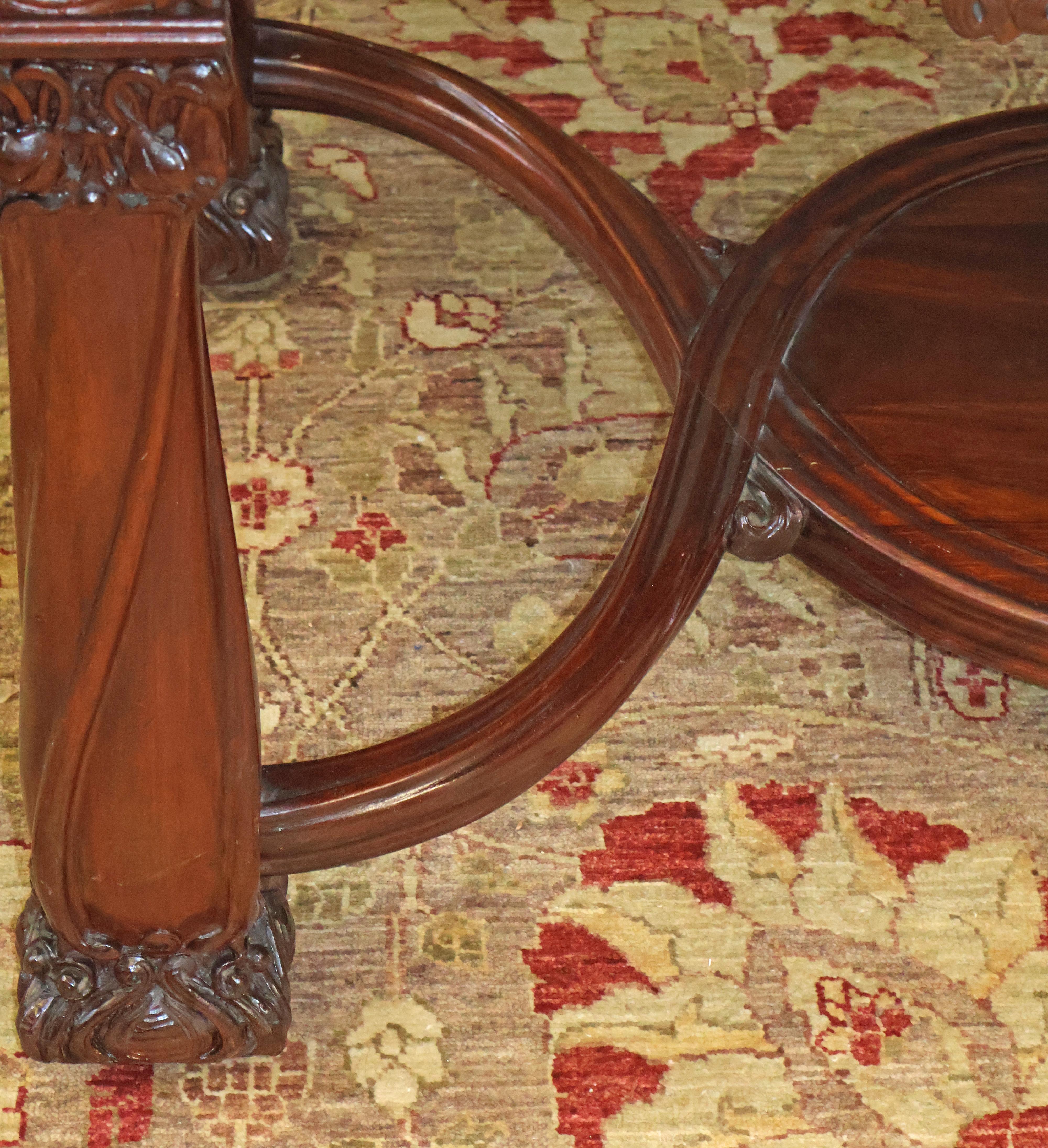 Karpen Brothers Mahogany Art Nouveau Desk Writing Table Library Table Circa 1905 For Sale 11