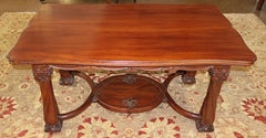 Karpen Brothers Mahogany Art Nouveau Desk Writing Table Library Table Circa 1905