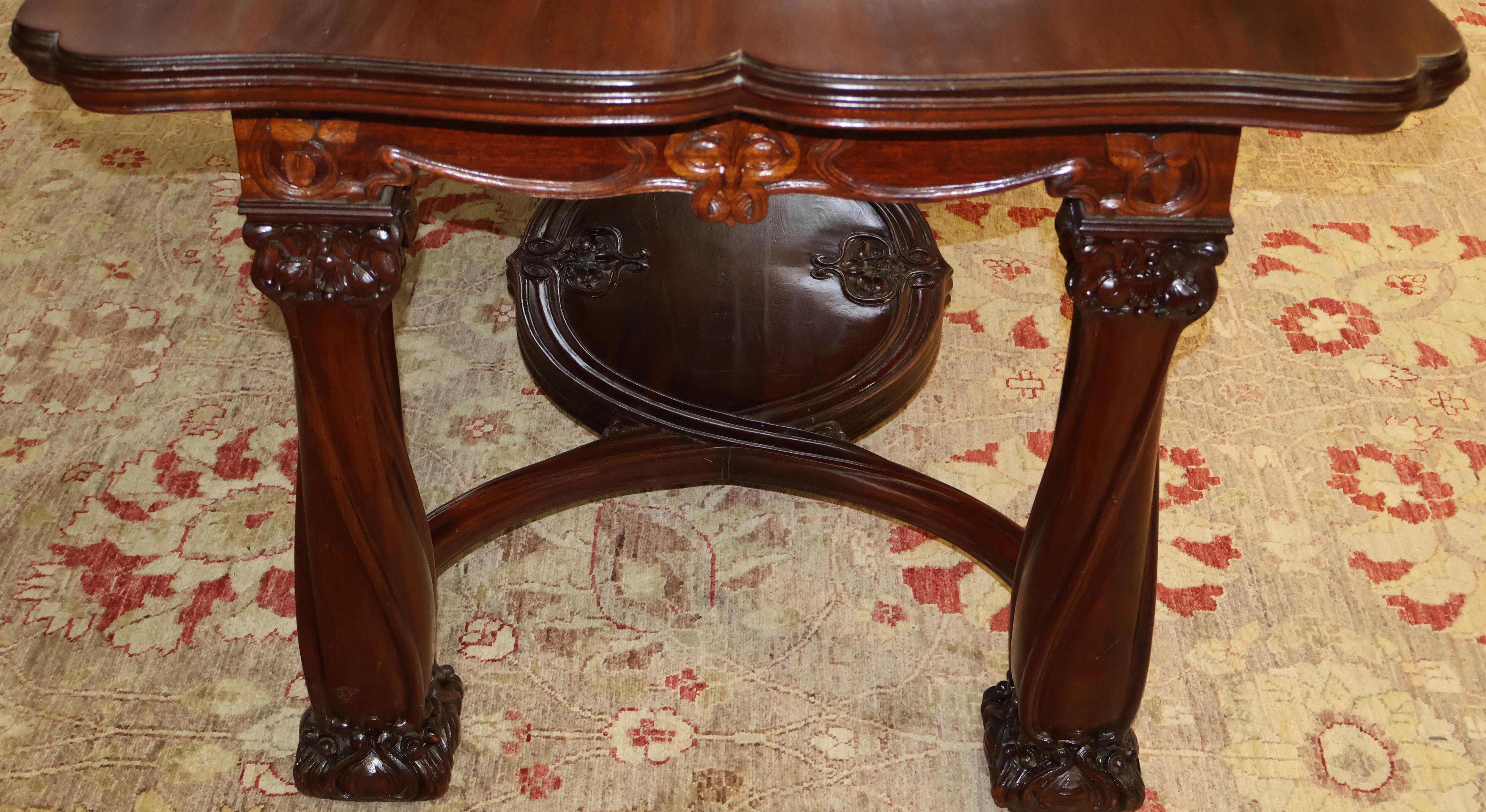 Karpen Brothers Mahogany Art Nouveau Desk Writing Table Library Table Circa 1905 For Sale 1