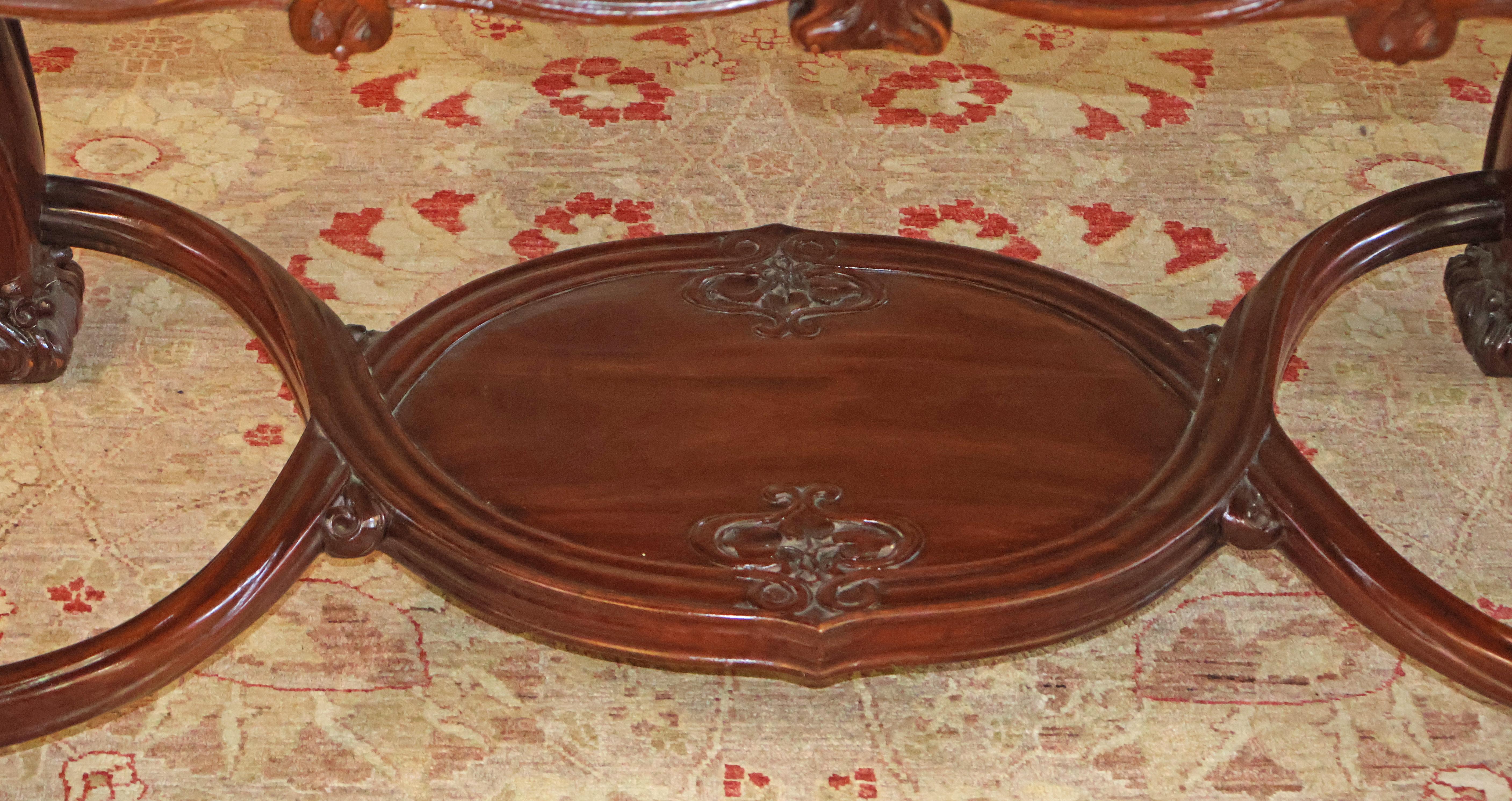 Karpen Brothers Mahogany Art Nouveau Desk Writing Table Library Table Circa 1905 For Sale 4