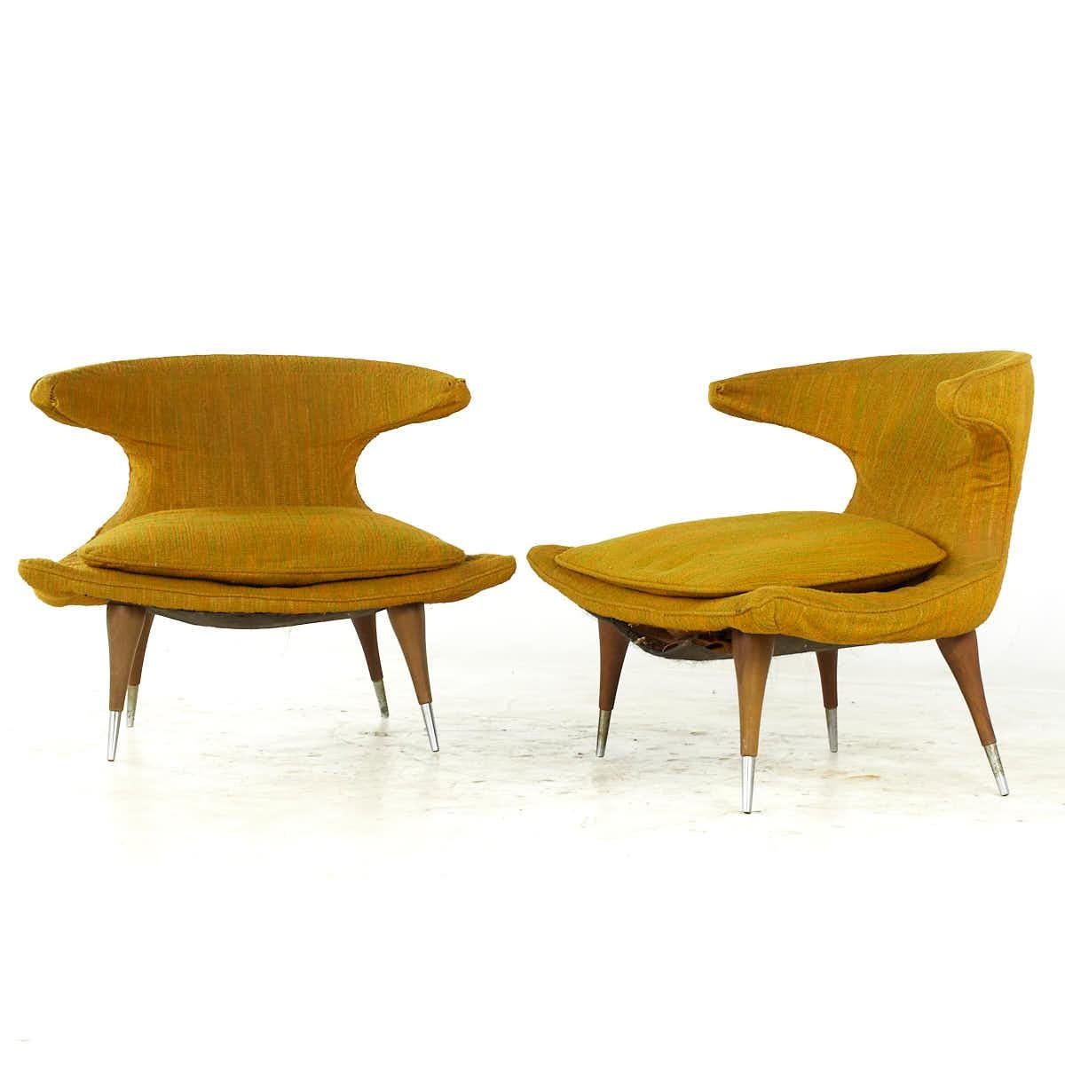 Mid-Century Modern Karpen of California Mid Century Horn Chairs – Pair For Sale