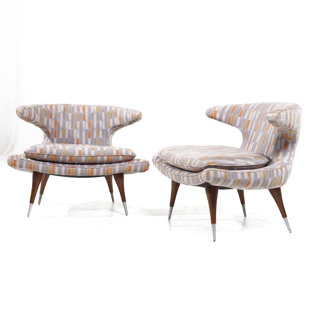 Mid-Century Modern Karpen of California Mid Century Horn Chairs - Pair For Sale