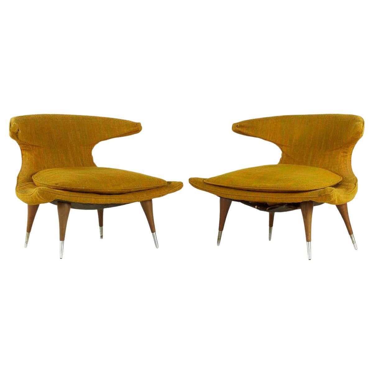 Karpen of California Mid Century Horn Chairs – Pair
