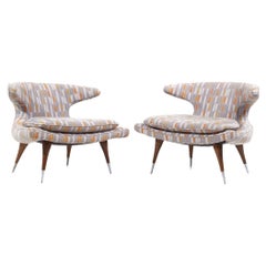 Retro Karpen of California Mid Century Horn Chairs - Pair