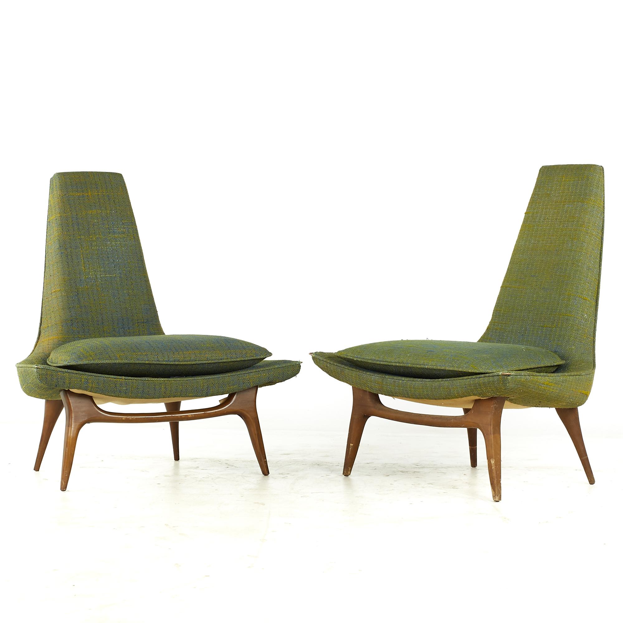 Mid-Century Modern Karpen of California Midcentury Slipper Chair – Pair For Sale