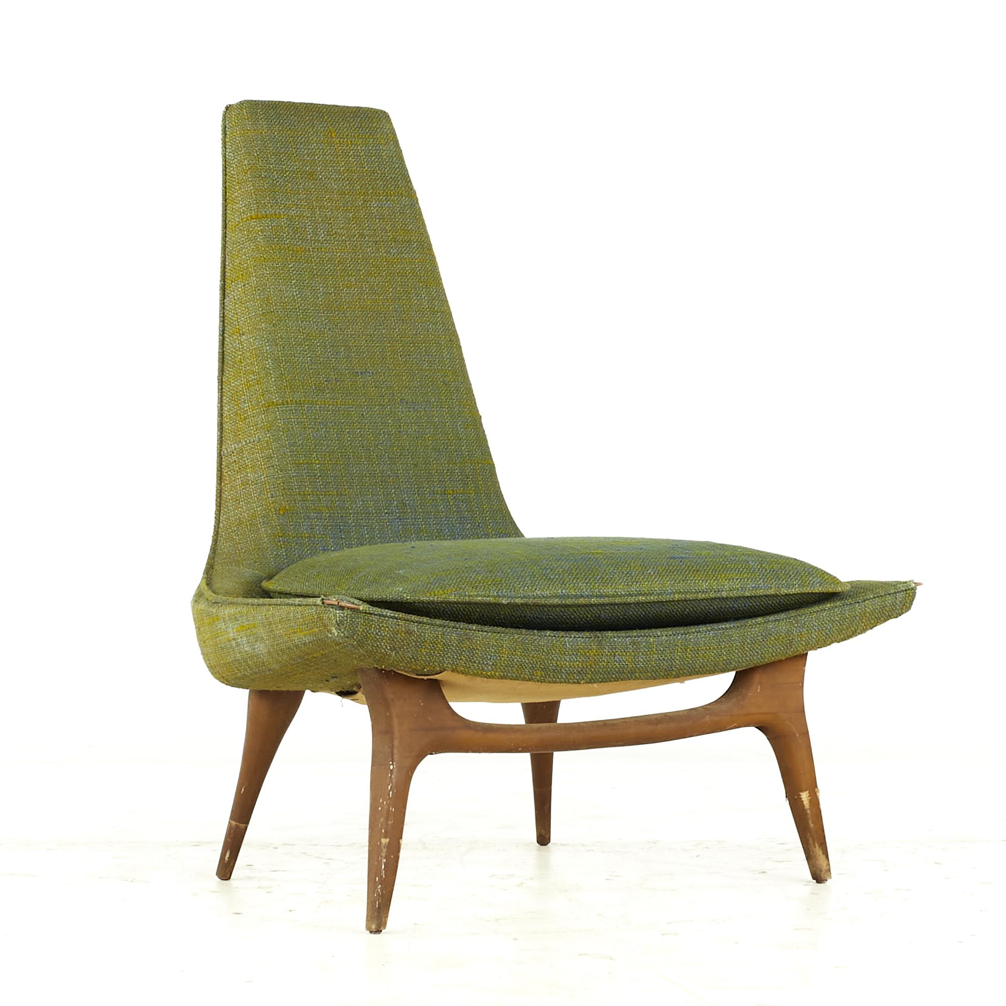 American Karpen of California Midcentury Slipper Chair – Pair For Sale