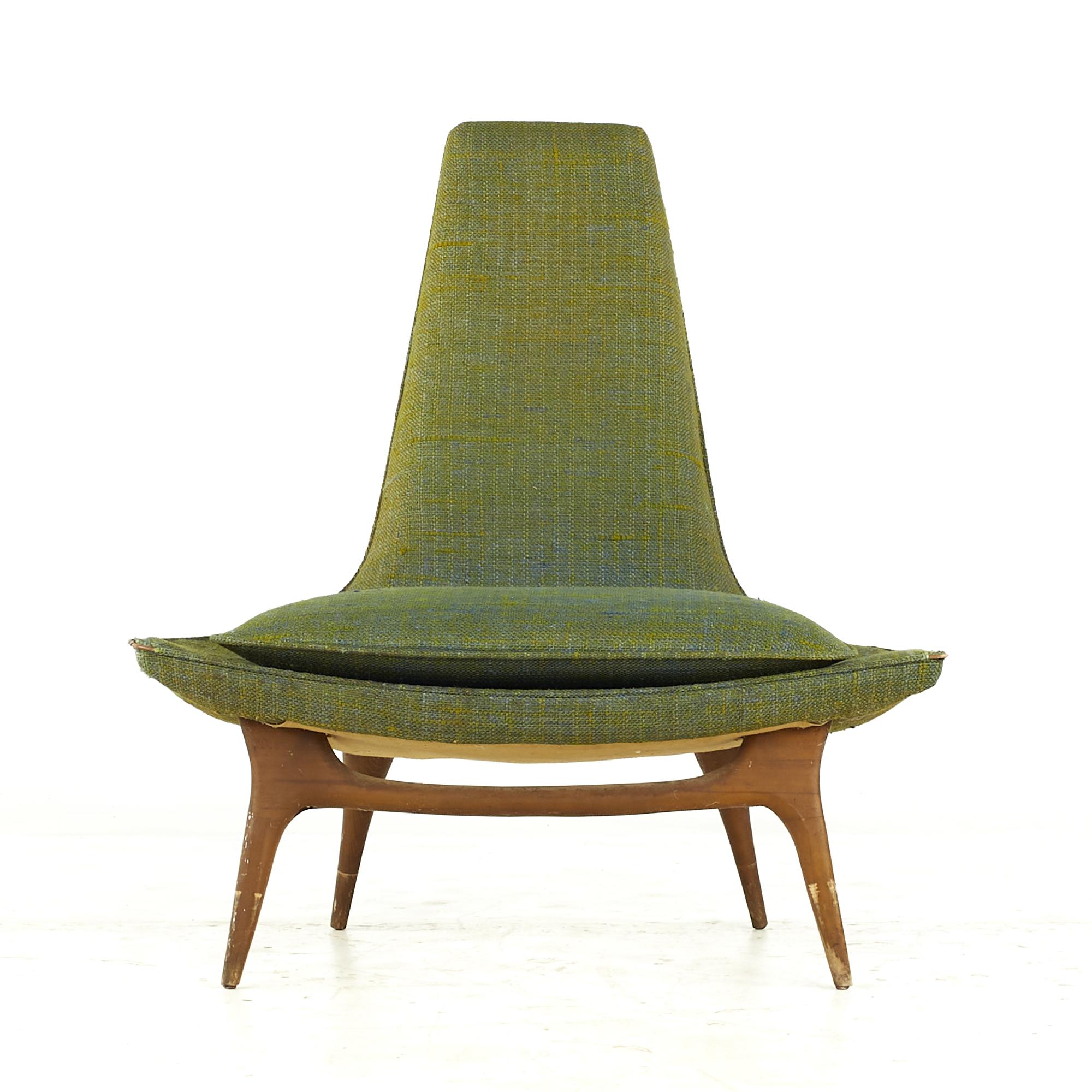 Karpen of California Midcentury Slipper Chair – Pair In Good Condition For Sale In Countryside, IL
