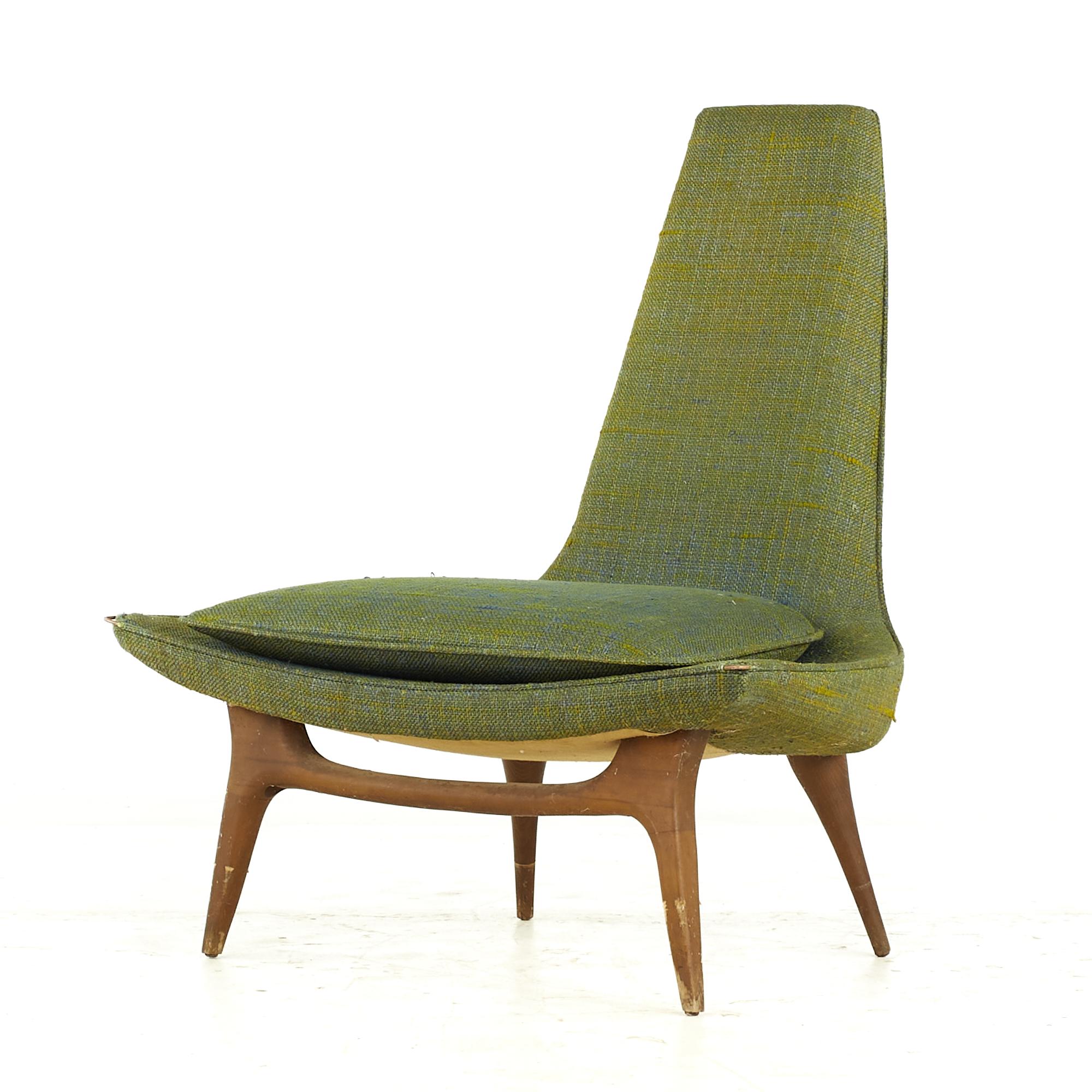 Late 20th Century Karpen of California Midcentury Slipper Chair – Pair For Sale