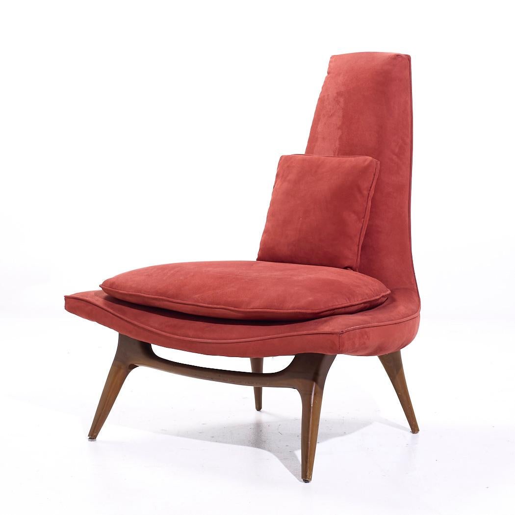 Late 20th Century Karpen of California Mid Century Slipper Chair - Pair For Sale
