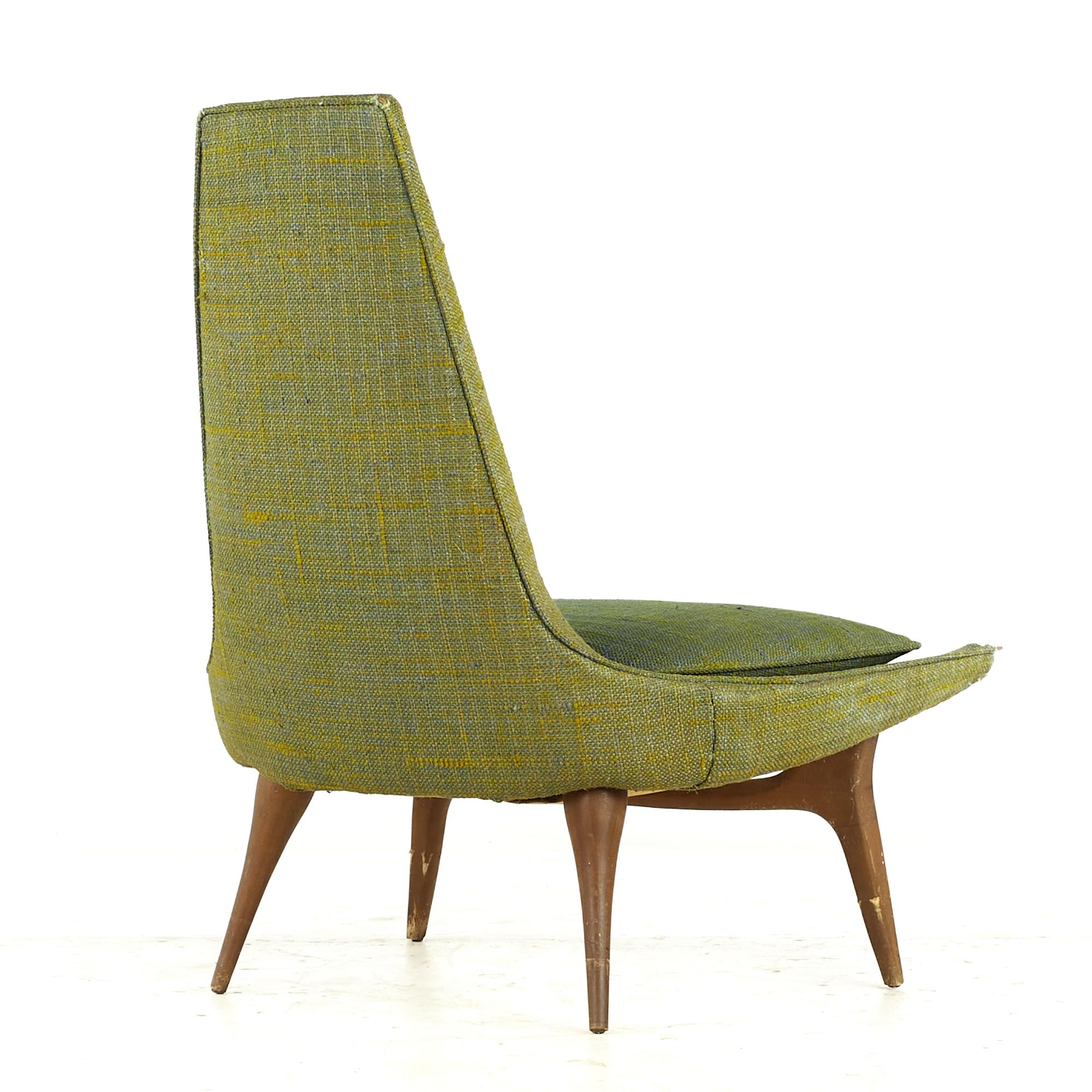 Upholstery Karpen of California Midcentury Slipper Chair – Pair For Sale