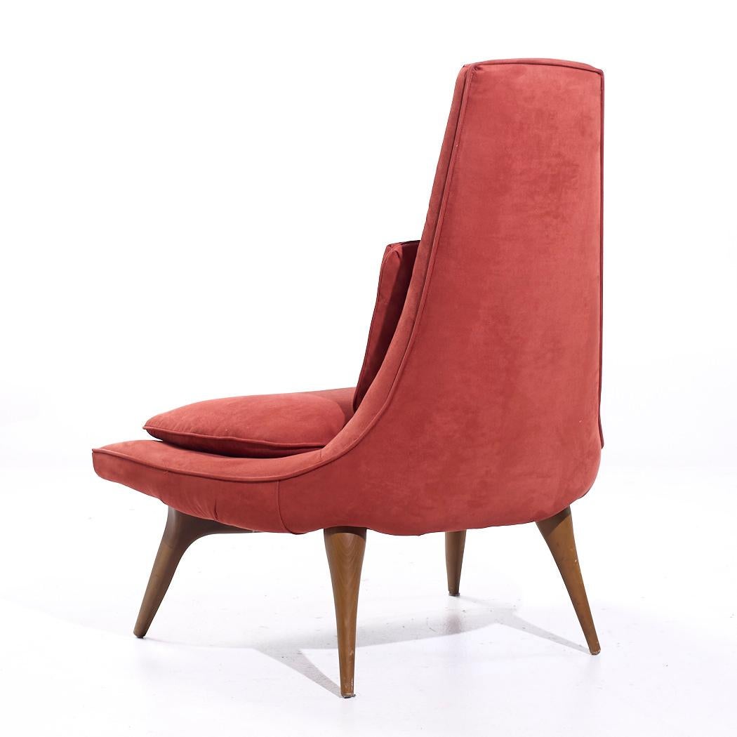 Upholstery Karpen of California Mid Century Slipper Chair - Pair For Sale