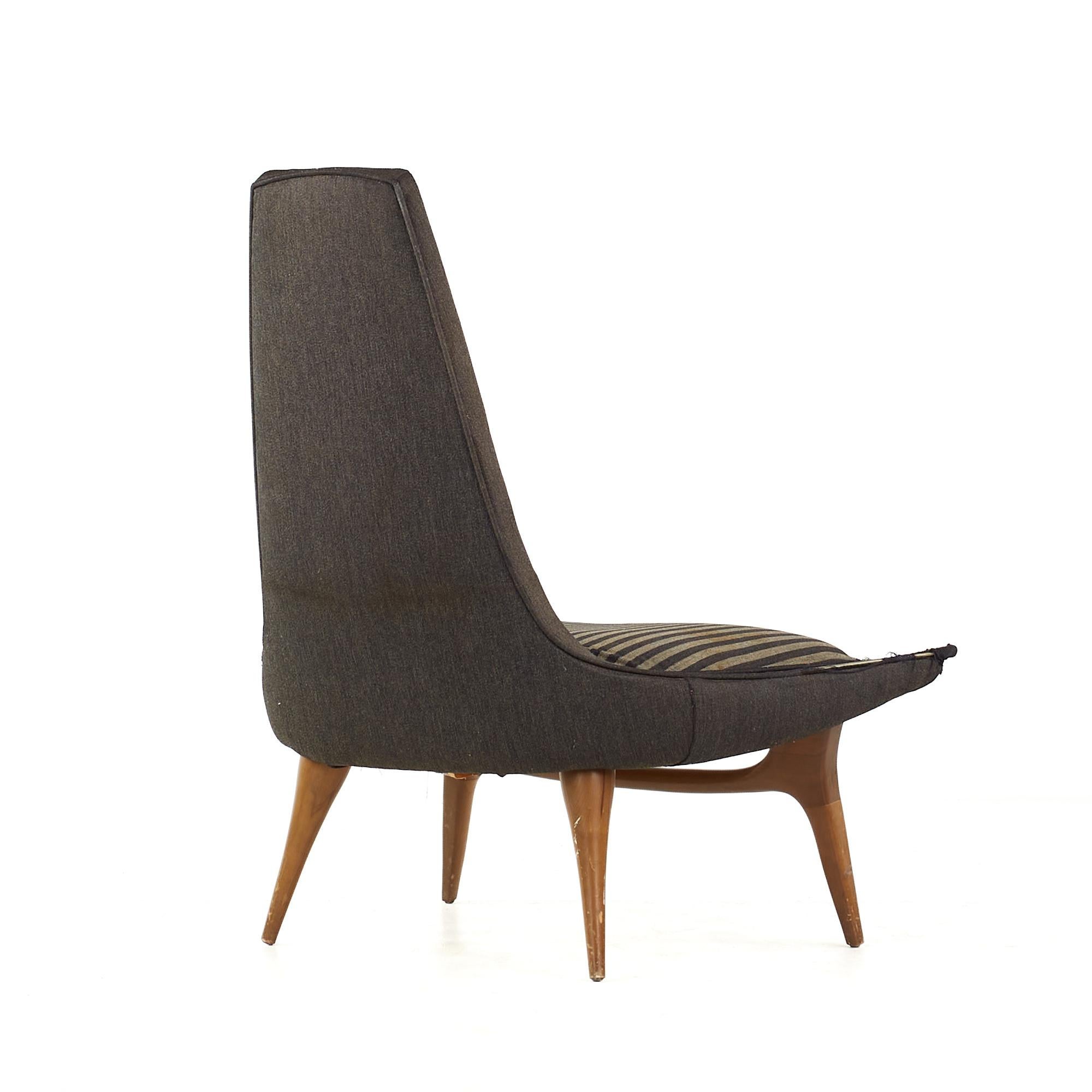 American Karpen of California Mid Century Slipper Lounge Chair For Sale