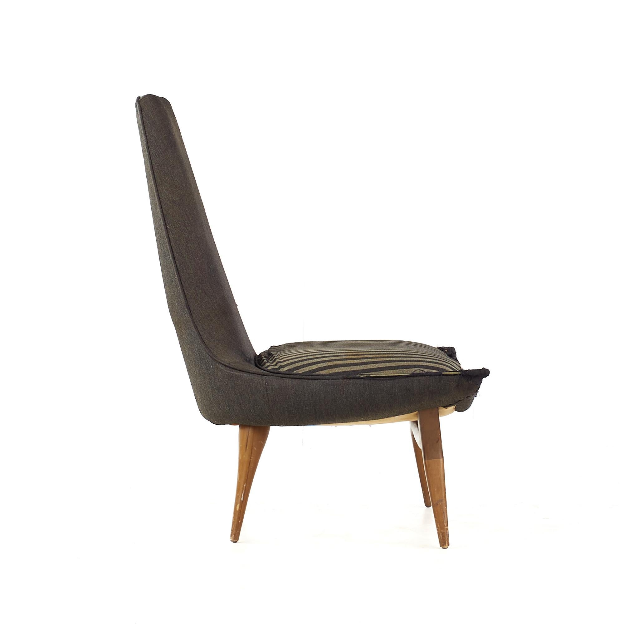 Upholstery Karpen of California Mid Century Slipper Lounge Chair For Sale