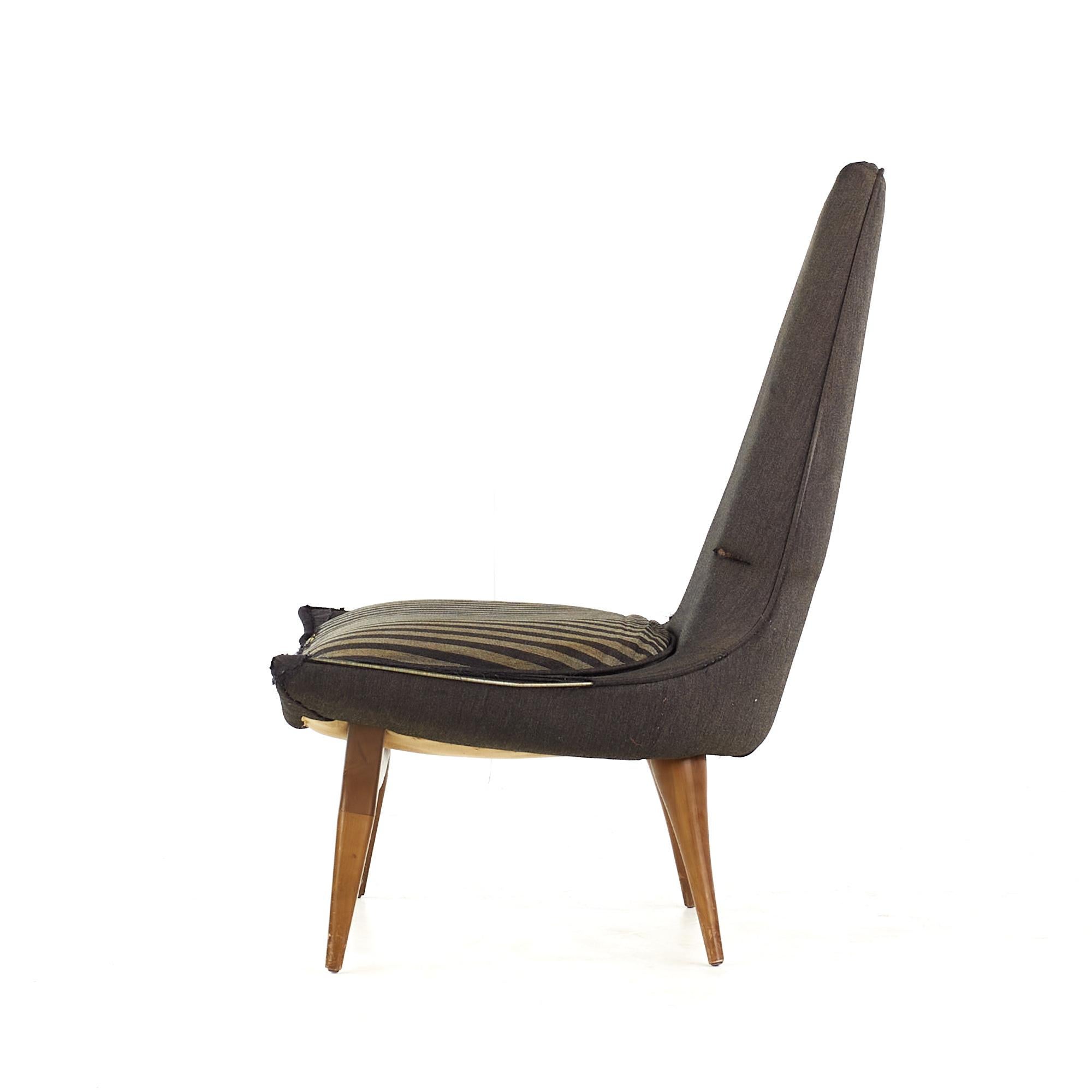 Karpen of California Mid Century Slipper Lounge Chair For Sale 1