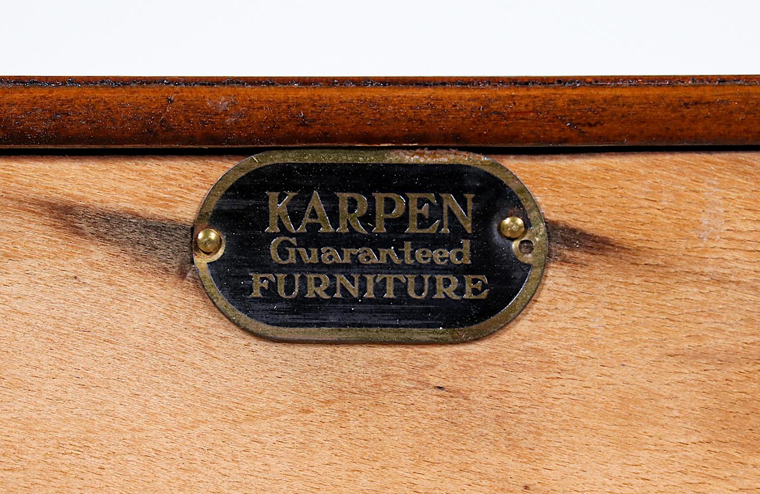 Expertly Restored - Karpen of California Two-Tone Lacquered & Walnut Credenza For Sale 4