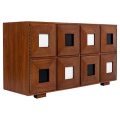 Expertly Restored - Karpen of California Two-Tone Lacquered & Walnut Credenza