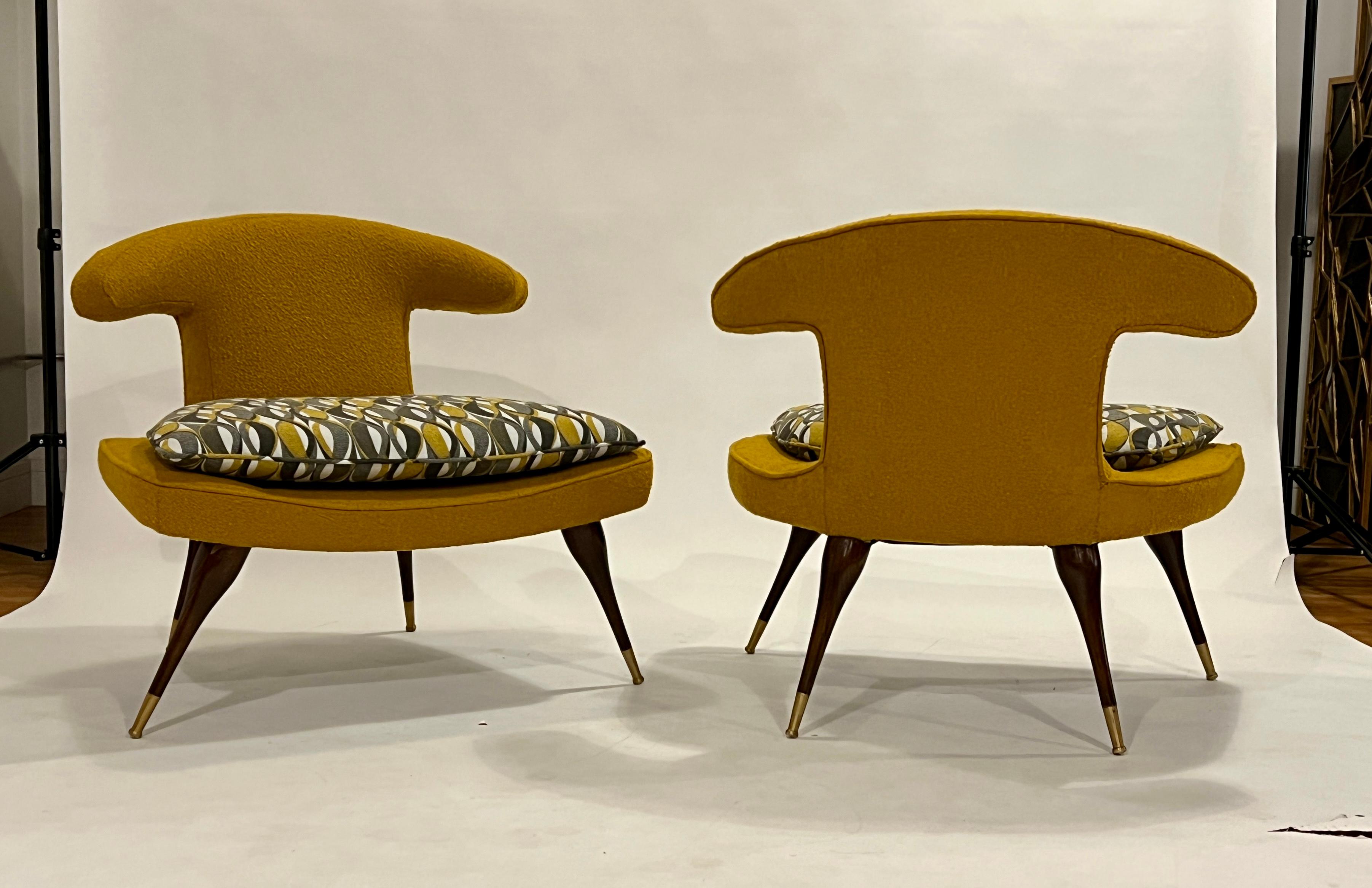 Mid-Century Modern Karpen Style Horn Chairs For Sale