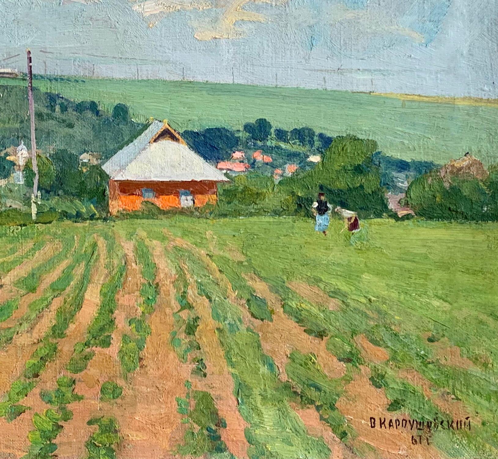 Vintage Landscape Painting Oil Canvas Original Art Spring Field by Karpushevsky V.
This is an original artwork by a well known Soviet Ukrainian artist Karpushevsky Vasily (1917-1990). This work was painted in 1967 and was signed on the front