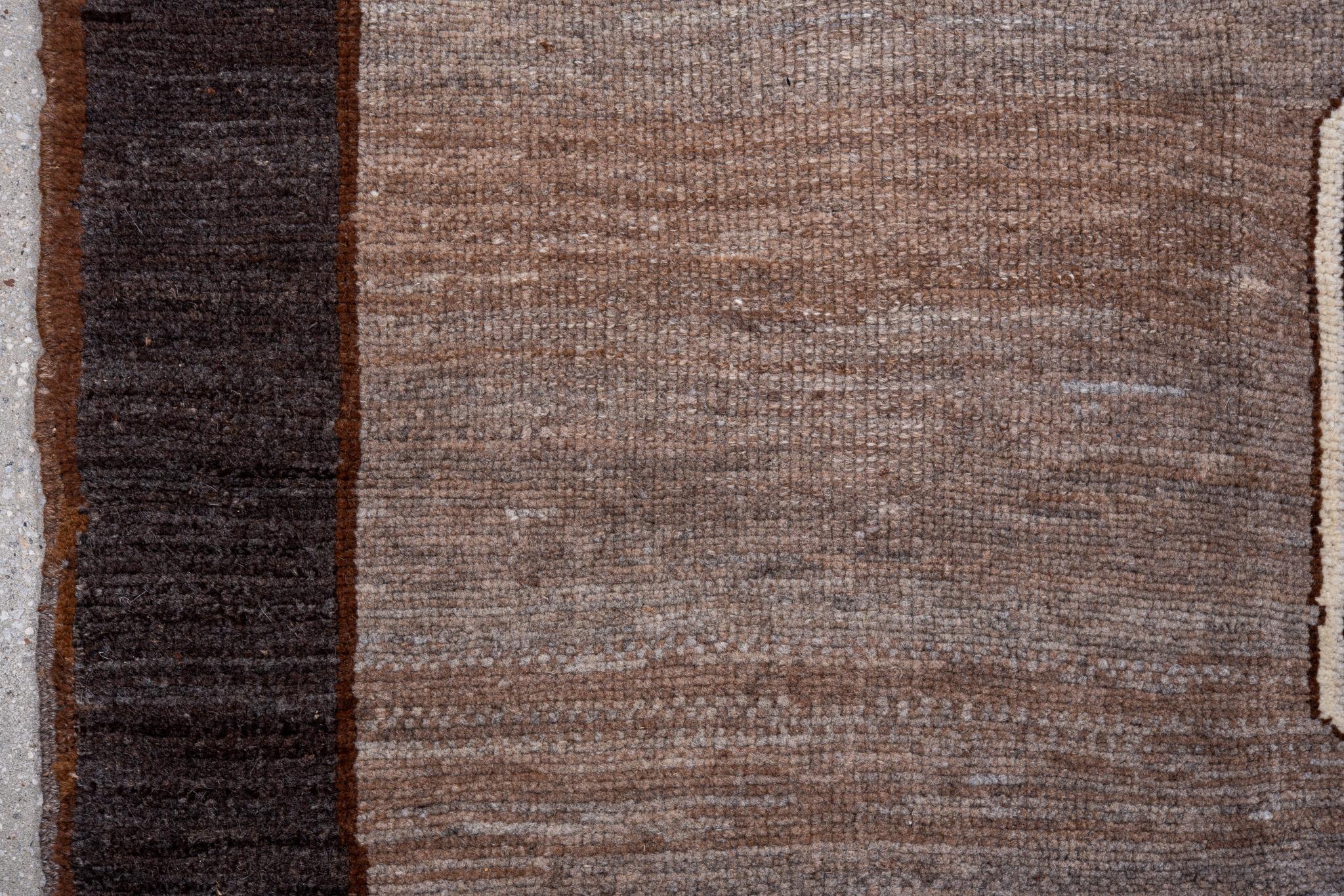 Turkish Kars Rug in Minimalist Diamond Brown For Sale