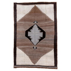 Antique Kars Rug in Minimalist Diamond Brown