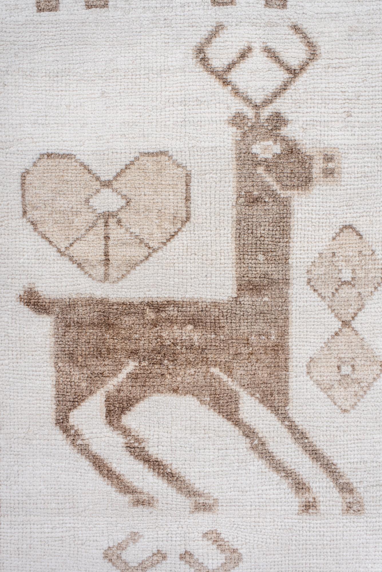Kars-Läufer mit großem Hirsch, CIRCA 1950er Jahre (Handgeknüpft) im Angebot