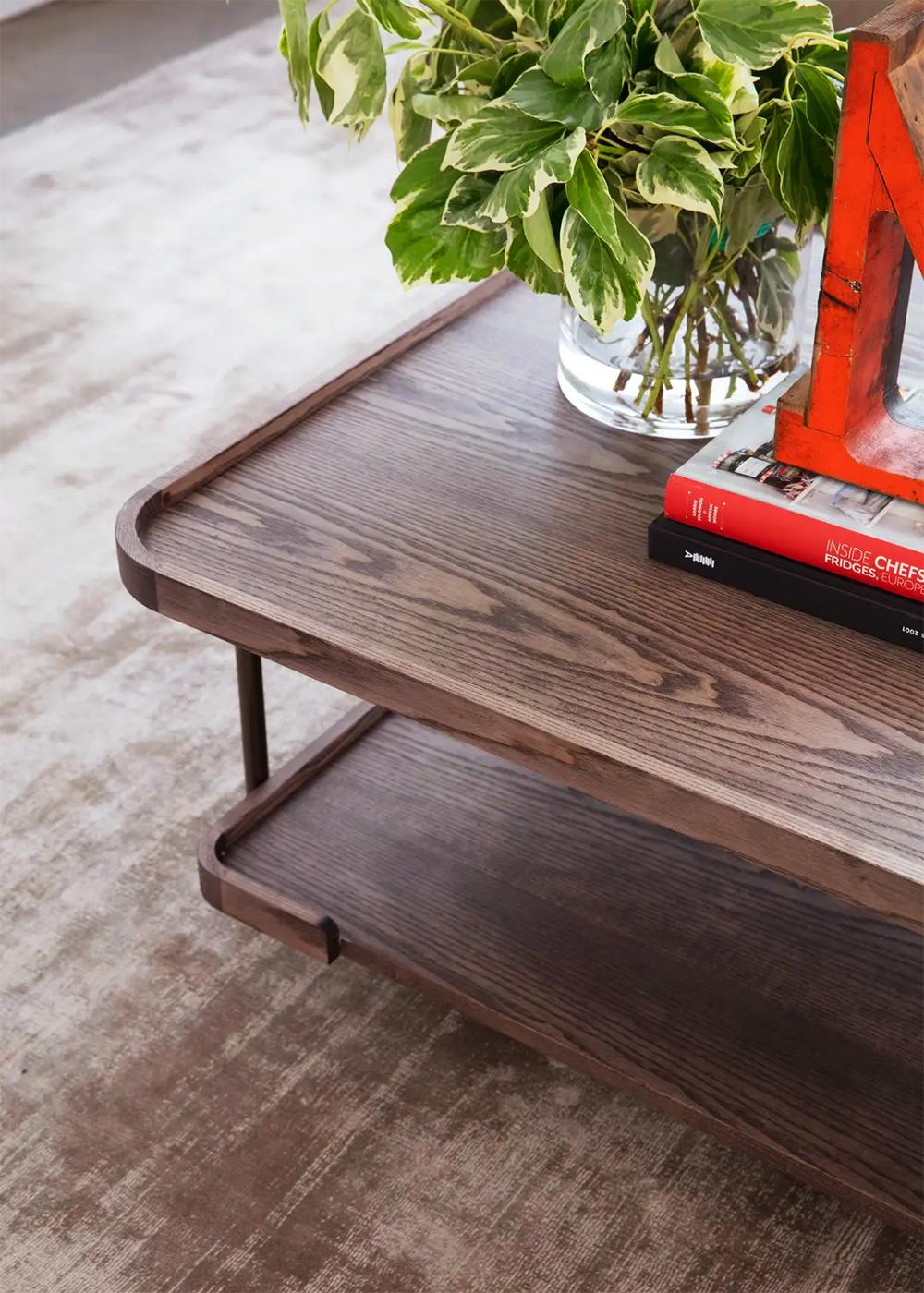 Italian Kart Walnut Coffee Table For Sale