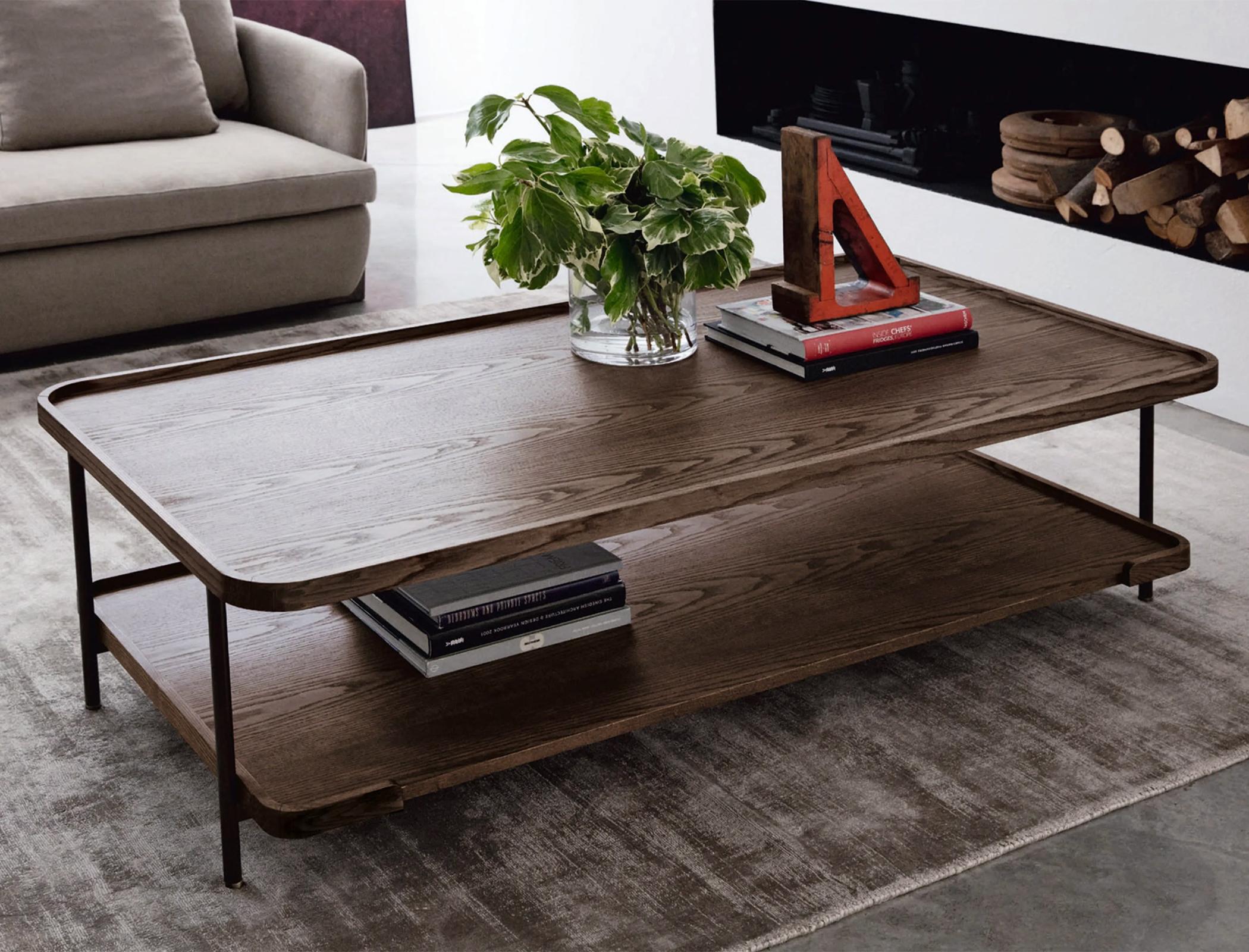 Contemporary Kart Walnut Coffee Table For Sale